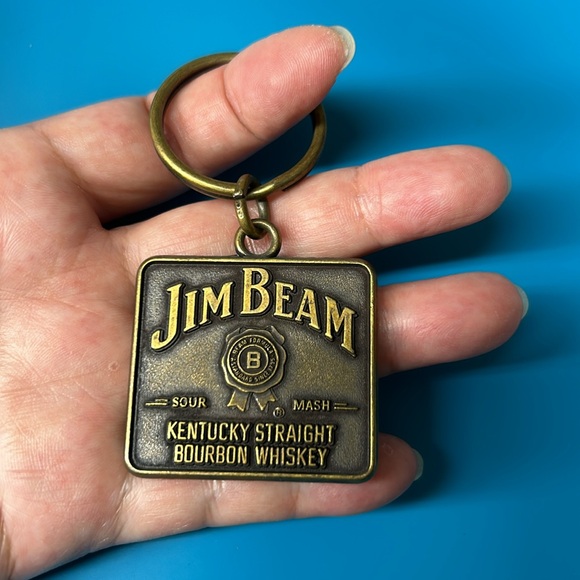 🖤Vtg Jim Beam Sour Mash Kentucky Straight Bourbon Whiskey keychain/pendant - Picture 6 of 8